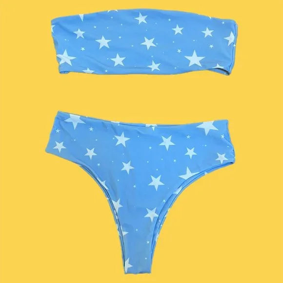 SHEIN Blue Starry Bikini Set Size L - Picture 1 of 4